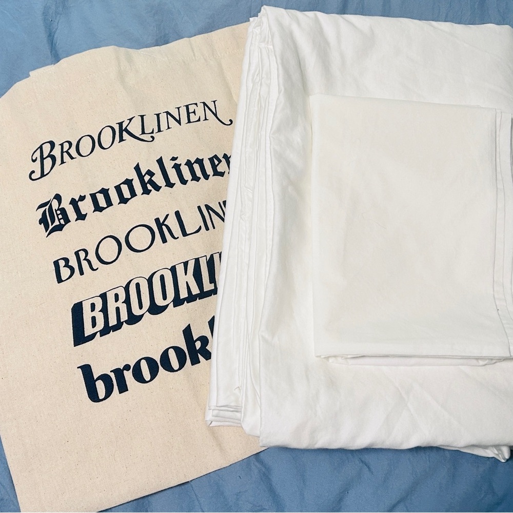 Brooklinen Luxe Sateen Duvet Cover with Pillow Case and Linen Tote